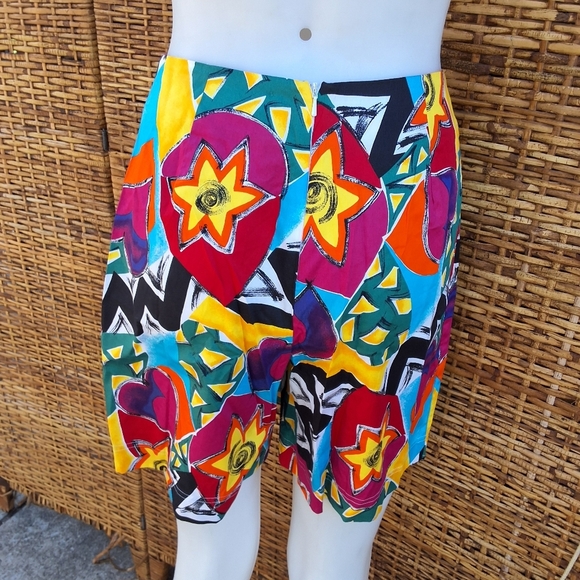 Brett Harrison Colorful Abstract 80s Vibe Wrap Skort 8 - Picture 2 of 9